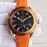 Swiss Grade Omega Seamaster SS Black Dial Orange Rubber Strap 8500 Movt watch